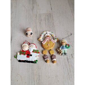 Gingerbread man Santa variety ornament Xmas set precious moment